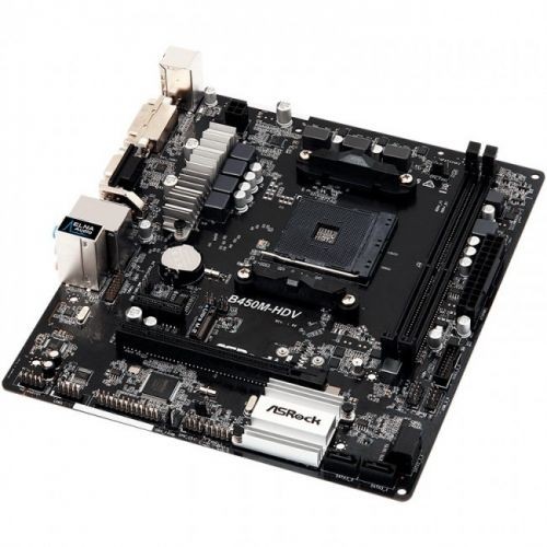TARJETA MADRE ASROCK B450M-HDV4.0 DDR4 DVI-D, D-SUB,HDMI 6USB 3.1AM4