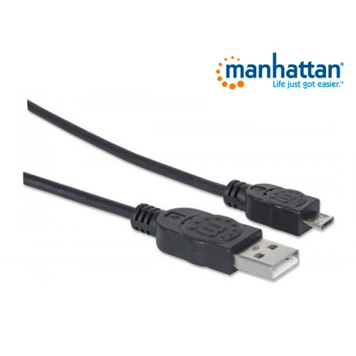CABLE MANHATTAN USB A MACHO - MICRO B MACHO 0.5M NEGRO 325677