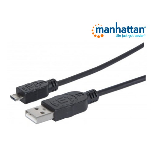 CABLE MANHATTAN USB A MACHO - MICRO B MACHO 1.8M NEGRO 307178