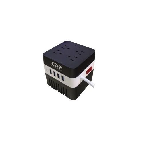 REGULADOR MARCA CDP MOD RU-AVR604 600VA 4 CONTACTOS, 4 USB DE RECARGA