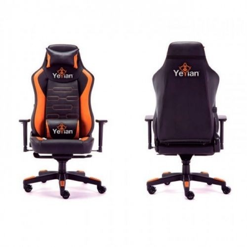 SILLA YEYIAN GAMING RECLINABLE 4D NEGRO-NARAN POLIURETANO FURY YAR 950