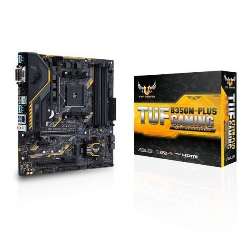 MOTHERBOARD ASUS TUF B350M-PLUS GAMING SOCKET AM4 CHIPSET B350 4xDIMM DDR4 2666 MAX 64GB 1 x D-Sub + 1 x DVI + 1 x HDMI MicroAT